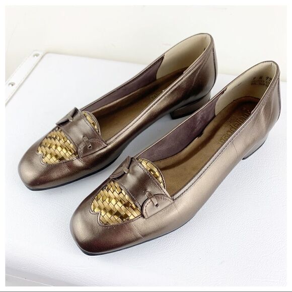 Magdesians California Bronze Leather Woven Loafers‎ - Picture 5 of 14